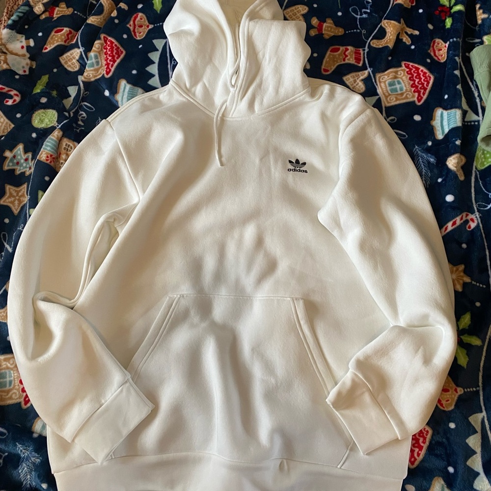 Mens adidas hoodie all white size large